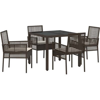 Ensemble de salle à manger de jardin 5 pièces - Moderne, Résistant aux Intempéries, pour 4 Ensemble de salle à manger de jardin 5 pièces - Moderne, Résistant aux Intempéries, pour 4