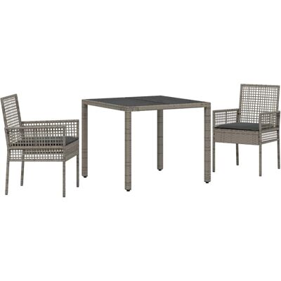 Ensemble de repas extérieur VIDAXL - Gris moderne, cadre en acier, 2 sièges Ensemble de repas extérieur VIDAXL - Gris moderne, cadre en acier, 2 sièges