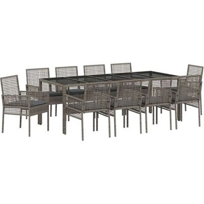 Ensemble de Salle à Manger de Jardin 11 Pièces - Gris Ensemble de Salle à Manger de Jardin 11 Pièces - Gris