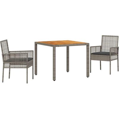 Ensemble de Salle à Manger de Jardin VIDAXL 3 Pièces Gris Ensemble de Salle à Manger de Jardin VIDAXL 3 Pièces Gris