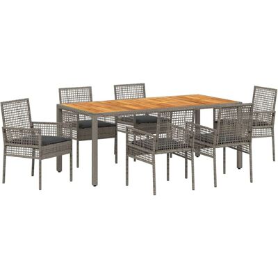 Marque - Ensemble de jardin 7 pièces avec coussins gris - Mobilier extérieur Marque - Ensemble de jardin 7 pièces avec coussins gris - Mobilier extérieur