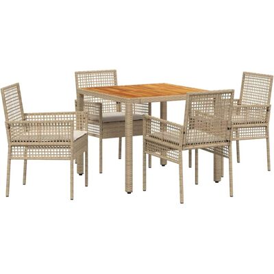 Ensemble de Salle à Manger de Jardin Vidaxl - 5 Pièces Beige Ensemble de Salle à Manger de Jardin Vidaxl - 5 Pièces Beige