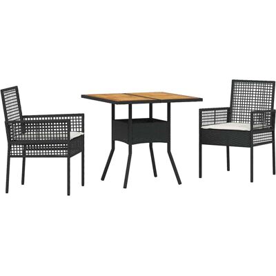 Ensemble de Salle à Manger de Jardin VidaXL - Carré, Noir - Mobilier de jardin Ensemble de Salle à Manger de Jardin VidaXL - Carré, Noir - Mobilier de jardin