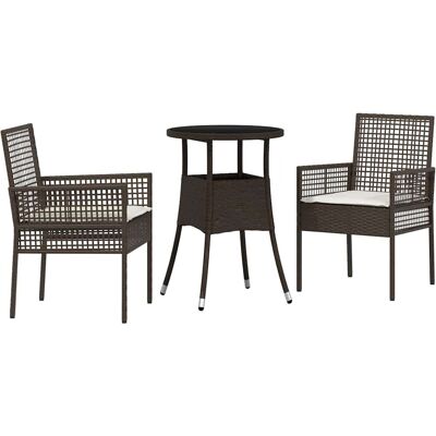Ensemble de Salle à Manger Extérieur Vidaxl - Rattan Résistant aux Intempéries, Résistant aux UV, Coussins Confortables Ensemble de Salle à Manger Extérieur Vidaxl - Rattan Résistant aux Intempéries, Résistant aux UV, Coussins Confortables