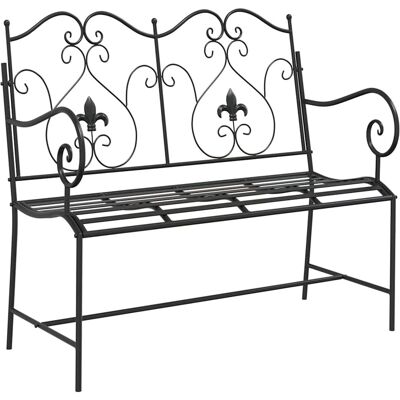 VidaXL Banc de Jardin en Métal Noir - Banc extérieur VidaXL Banc de Jardin en Métal Noir - Banc extérieur