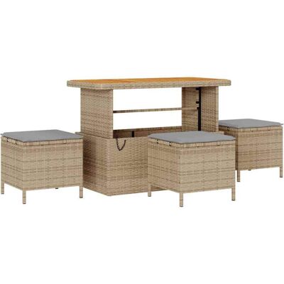 Ensemble de Salle à Manger de Jardin VidaXl - Rectangulaire Beige Ensemble de Salle à Manger de Jardin VidaXl - Rectangulaire Beige
