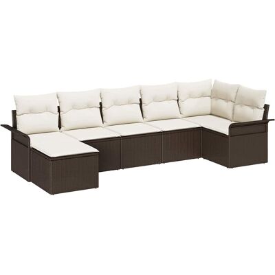 Ensemble de Canapés de Jardin Vidaxl - 7 Pièces en Rotin Synthétique Ensemble de Canapés de Jardin Vidaxl - 7 Pièces en Rotin Synthétique