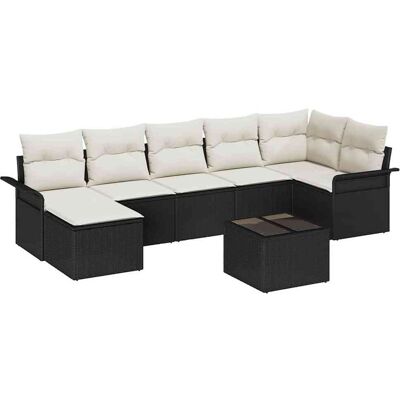 vidaXL Ensemble de canapé de jardin 8 pc Noir polyrotin vidaXL Ensemble de canapé de jardin 8 pc Noir polyrotin