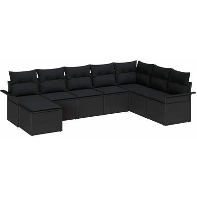 Ensemble de Canapés de Jardin vidaXL - Noir - 8 Pièces Ensemble de Canapés de Jardin vidaXL - Noir - 8 Pièces