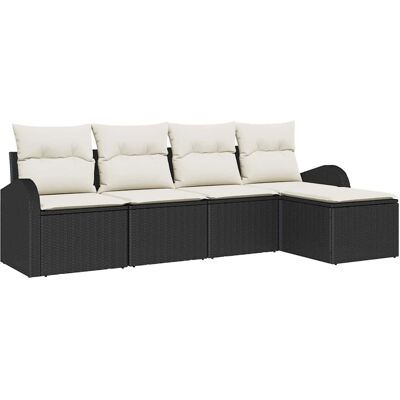Ensemble de Canapés de Jardin Vidaxl - Noir, Modular, Résistant aux Intempéries Ensemble de Canapés de Jardin Vidaxl - Noir, Modular, Résistant aux Intempéries