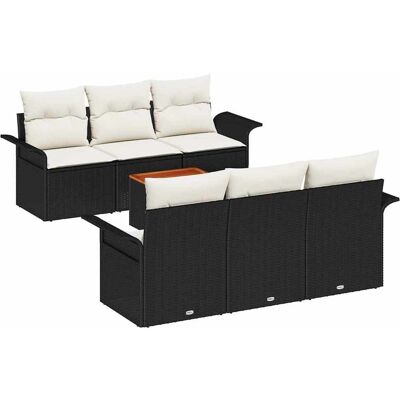 Ensemble de Canapé de Jardin Noir 7 Pièces Mobilier Moderne Ensemble de Canapé de Jardin Noir 7 Pièces Mobilier Moderne