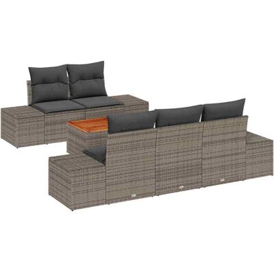 Ensemble de Canapés Extérieur Moderne Gris 6 Pièces Ensemble de Canapés Extérieur Moderne Gris 6 Pièces