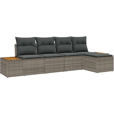 Ensemble de Canapés de Jardin Gris - Mobilier Modular 5 Places Ensemble de Canapés de Jardin Gris - Mobilier Modular 5 Places