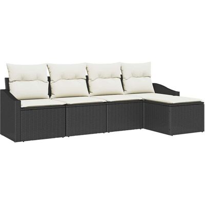 VIDAXL Ensemble de Salle à Manger de Jardin - Marron - Mobilier en Rotin Moderne 5 Pièces VIDAXL Ensemble de Salle à Manger de Jardin - Marron - Mobilier en Rotin Moderne 5 Pièces