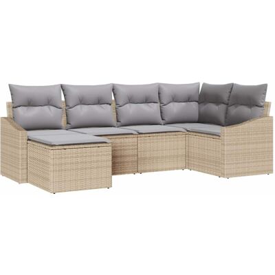 Ensemble de Salle à Manger de Jardin - 6 Pièces Résine Beige Ensemble de Salle à Manger de Jardin - 6 Pièces Résine Beige