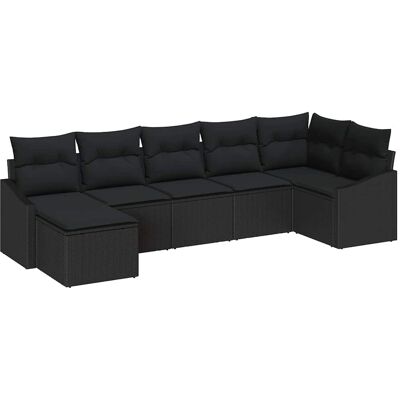 Ensemble de salle à manger extérieur 7 pièces avec coussins Ensemble de salle à manger extérieur 7 pièces avec coussins