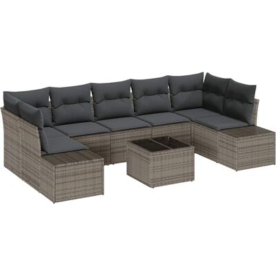 Ensemble de Canapés de Jardin Gris 8 Pièces - Extérieur Seul Ensemble de Canapés de Jardin Gris 8 Pièces - Extérieur Seul
