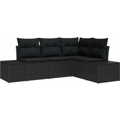 Ensemble de Canapé de Jardin Vidaxl - Noir Modulaire pour 4 Ensemble de Canapé de Jardin Vidaxl - Noir Modulaire pour 4