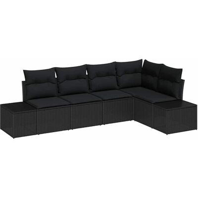 Ensemble de Canapé de Jardin Vidaxl - Modulaire Extérieur 5 Pièces Noir Ensemble de Canapé de Jardin Vidaxl - Modulaire Extérieur 5 Pièces Noir