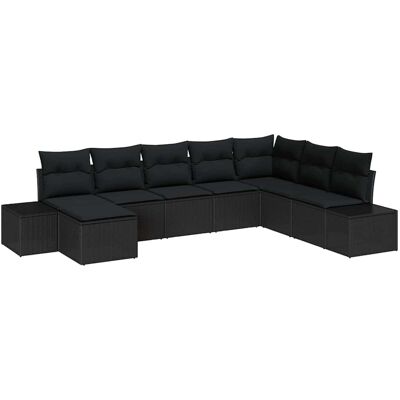 Ensemble de Canapés de Jardin Noir 8 Pièces Moderne Ensemble de Canapés de Jardin Noir 8 Pièces Moderne