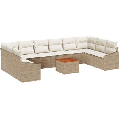 Ensemble de Canapés de Jardin Modular - 11 pièces Beige Ensemble de Canapés de Jardin Modular - 11 pièces Beige