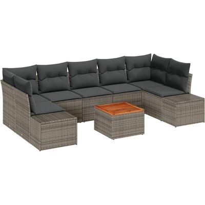 Ensemble de Canapé Modular Gris Rattan 8 Pièces - Mobilier d'Extérieur Ensemble de Canapé Modular Gris Rattan 8 Pièces - Mobilier d'Extérieur