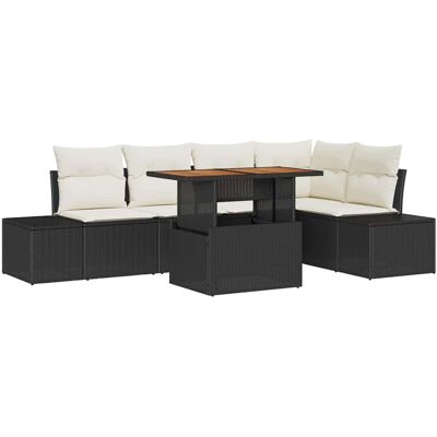 Ensemble de Canapés de Jardin Noir 6 Pièces - Mobilier d'Extérieur Ensemble de Canapés de Jardin Noir 6 Pièces - Mobilier d'Extérieur