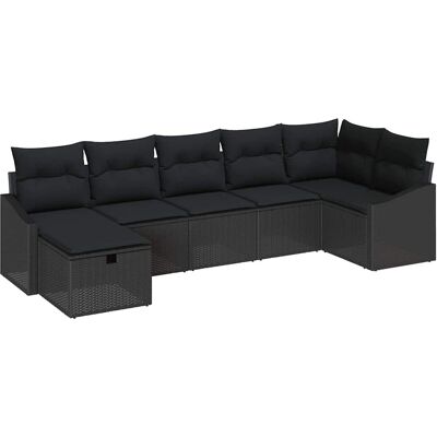 Vidaxl - 7-Piece Garden Sofa Set - Noir Vidaxl - 7-Piece Garden Sofa Set - Noir