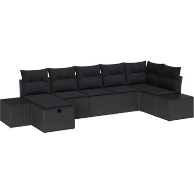Unbranded - 7-Pc Garden Modular Sofa - Noir Unbranded - 7-Pc Garden Modular Sofa - Noir