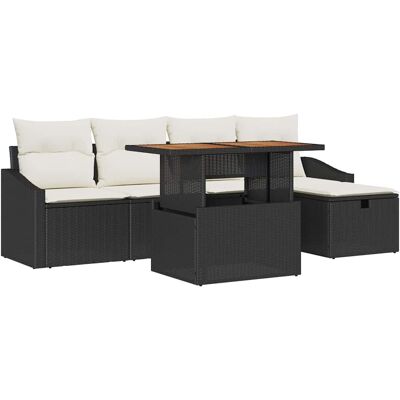 Ensemble de Canapés de Jardin Vidaxl - 6 Pièces en Rotin Moderne Ensemble de Canapés de Jardin Vidaxl - 6 Pièces en Rotin Moderne