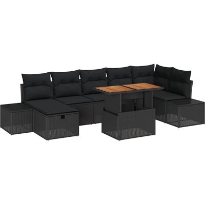 Generic - Ensemble de jardin 8 pièces - Noir - Poly Rattan - Ensemble de meubles de jardin Generic - Ensemble de jardin 8 pièces - Noir - Poly Rattan - Ensemble de meubles de jardin