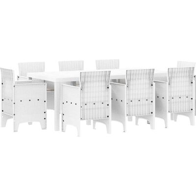Ensemble de Salle à Manger Jardin 9 Pièces Raton Blanc vidaXL Ensemble de Salle à Manger Jardin 9 Pièces Raton Blanc vidaXL
