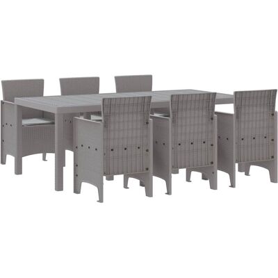 Ensemble de jardin 7 pièces avec coussins gris clair - Mobilier d'extérieur Ensemble de jardin 7 pièces avec coussins gris clair - Mobilier d'extérieur