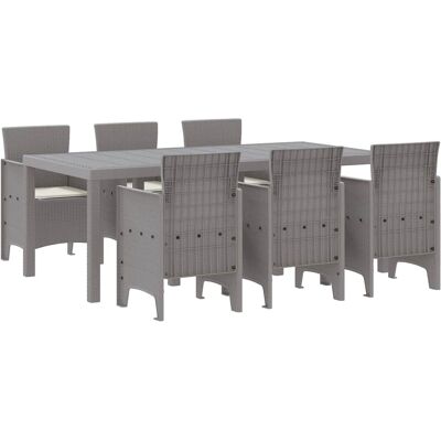 VIDAXL Ensemble de repas de jardin 7 pièces Gris clair Plastique résistant aux UV - Mobilier d'extérieur VIDAXL Ensemble de repas de jardin 7 pièces Gris clair Plastique résistant aux UV - Mobilier d'extérieur