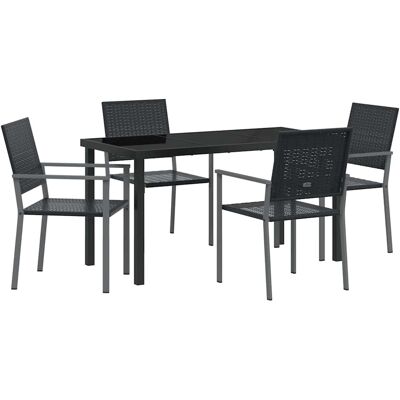 Vidaxl Ensemble 3 - Noir - Rotin PE - Chaises d'extérieur Vidaxl Ensemble 3 - Noir - Rotin PE - Chaises d'extérieur