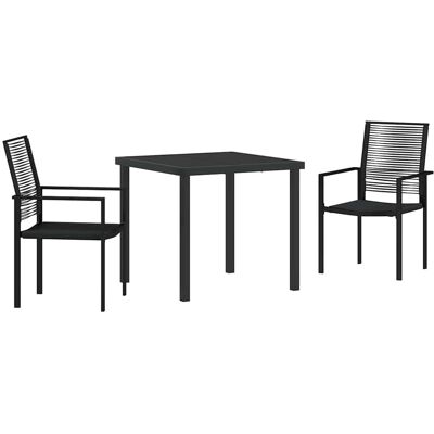 vidaXL Ensemble de Salle à Manger de Jardin Noir PVC Rotin - Ensemble de Salle à Manger de Jardin vidaXL Ensemble de Salle à Manger de Jardin Noir PVC Rotin - Ensemble de Salle à Manger de Jardin