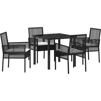 Vidaxl Ensemble de Salle à Manger de Jardin Noir 5 Pièces - Ensemble de Jardin Vidaxl Ensemble de Salle à Manger de Jardin Noir 5 Pièces - Ensemble de Jardin