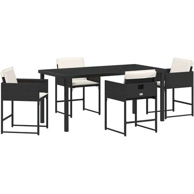 vidaXL - Ensemble de salle à manger d'extérieur 5 pièces - Noir - Ensemble de jardin vidaXL - Ensemble de salle à manger d'extérieur 5 pièces - Noir - Ensemble de jardin