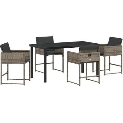 VIDAXL - Ensemble de jardin 5 pièces - Gris - Ratane PE VIDAXL - Ensemble de jardin 5 pièces - Gris - Ratane PE