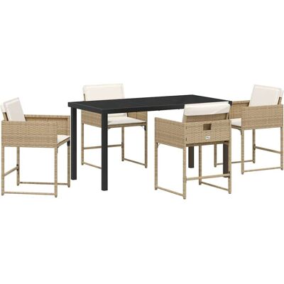 Vidaxl - Ensemble de Repas de Jardin 5 pièces - Coussins Beige Vidaxl - Ensemble de Repas de Jardin 5 pièces - Coussins Beige