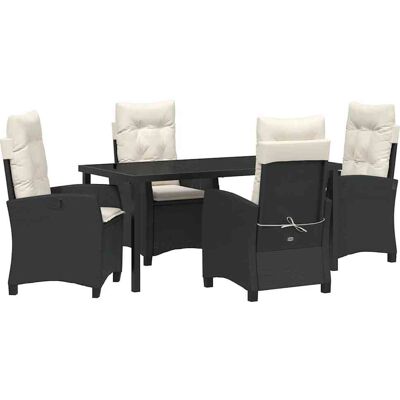vidaXL - 5-Piece - Noir - Poly-rattan - Ensemble de jardin vidaXL - 5-Piece - Noir - Poly-rattan - Ensemble de jardin