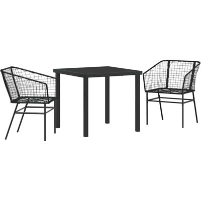Ensemble de Salle à Manger de Jardin Vidaxl - Poliratán Noir - Mobilier d'Extérieur Moderne Ensemble de Salle à Manger de Jardin Vidaxl - Poliratán Noir - Mobilier d'Extérieur Moderne