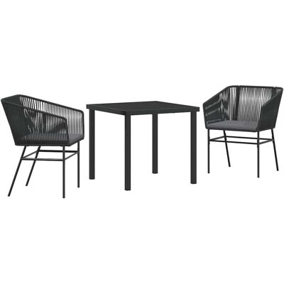 Ensemble de Salle à Manger de Jardin Vidaxl 3 pcs Noir Ensemble de Salle à Manger de Jardin Vidaxl 3 pcs Noir