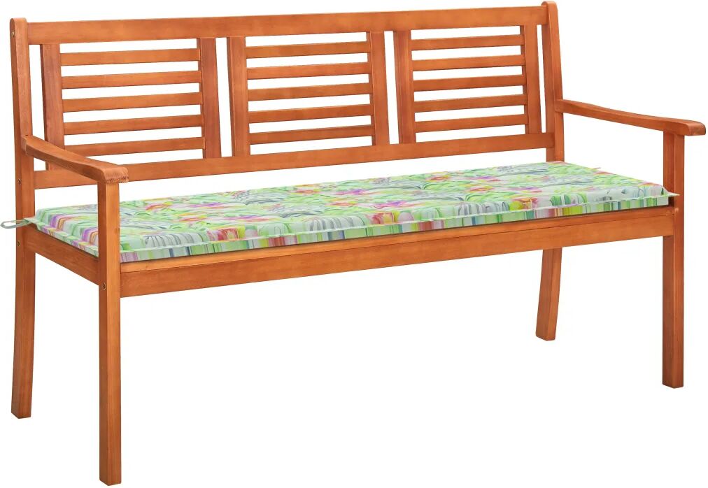 vidaXL Banc de jardin 3 places avec coussin 150 cm Bois d'eucalyptus