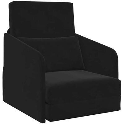 Vidaxl - Canapé convertible 2-en-1 Noir 65x80x83 cm Velours Vidaxl - Canapé convertible 2-en-1 Noir 65x80x83 cm Velours