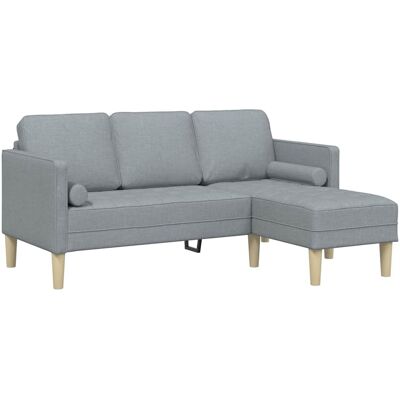 Canapé en forme de L pour 3 personnes en tissu gris vidaXL Canapé en forme de L pour 3 personnes en tissu gris vidaXL