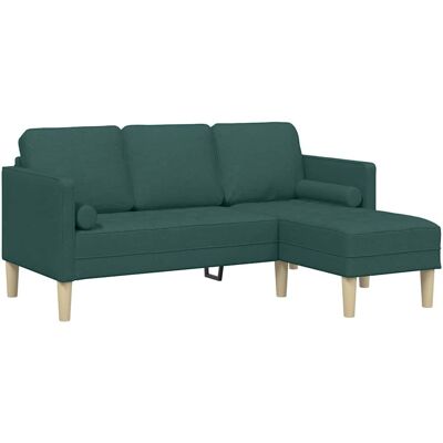 Canapé en L Vert Foncé en Tissu vidaXL - Canapé Canapé en L Vert Foncé en Tissu vidaXL - Canapé
