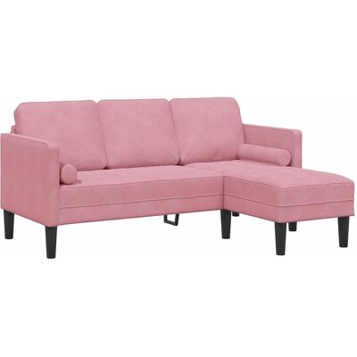 Canapé d'angle rose en polyester vidaXL - Canapé Canapé d'angle rose en polyester vidaXL - Canapé