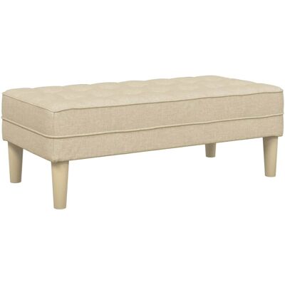 vidaXL banc avec coussin Crème 113 x 57 x 39 cm tissu vidaXL banc avec coussin Crème 113 x 57 x 39 cm tissu