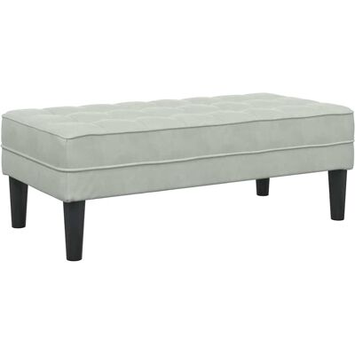 vidaXL banc avec coussin Gris clair 113 x 57 x 39 cm Velours vidaXL banc avec coussin Gris clair 113 x 57 x 39 cm Velours